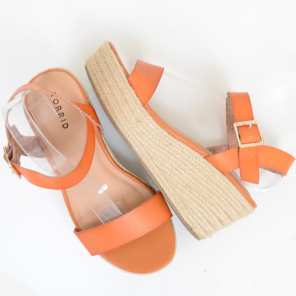 Torrid 8.5 WIDE Espadrille Platform Wedge Sandal Summer Vacation Resort Cruise